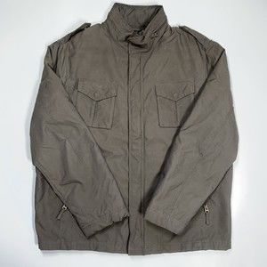 Tommy Hilfiger Men's Size XL Brown Bomber Zip Up / Snaps Windbreaker Jacket